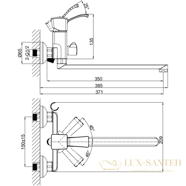 смеситель d&k rhein.bach da1473301 для ванны, хром