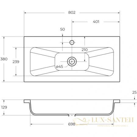 раковина belbagno etna bb800/380-lv-mr-etn 80,2x38 см, белый