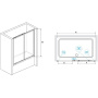 шторка rgw screens 04114218-11 на ванну sc-42 180x150, профиль хром, стекло прозрачное