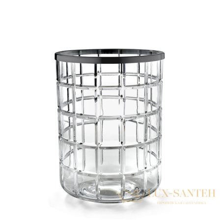 мусорное ведро 3sc palace pa65acrcfsm, прозрачный хрусталь/никель черный сатинированный