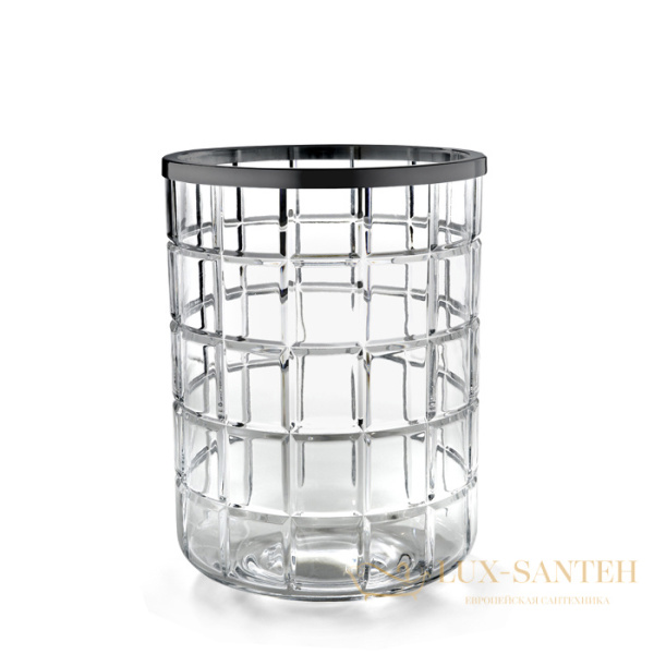 мусорное ведро 3sc palace pa65acrcfsm, прозрачный хрусталь/никель черный сатинированный