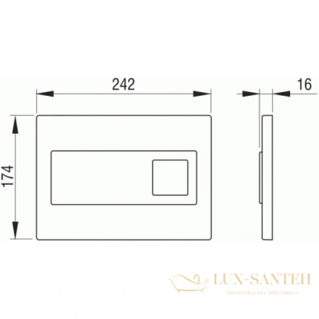 смывная клавиша bettoserb diamond 40006365, белый глянец/матовый хром