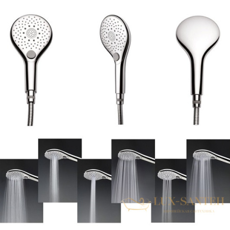 ручной душ bossini syncronia/6 b00800.030, хром