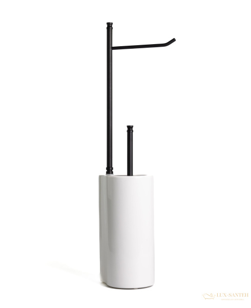 стойка h62 см: бумагодержатель/белый керамический ёрш stil haus hashi, 972(23), чёрный матовый