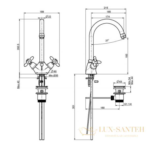 смеситель для раковины, fima|carlo frattini olivia, f5021cr, на 1 отверстие, вращающийся излив, с донным клапаном, хром