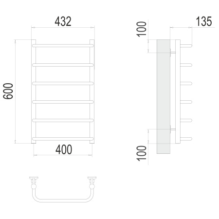 полотенцесушитель водяной terminus стандарт 4670078530318 п6 400х600