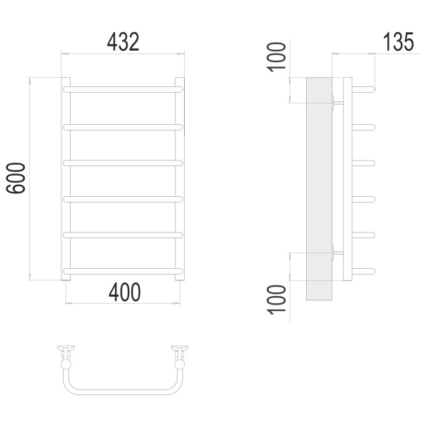 полотенцесушитель водяной terminus стандарт 4670078530318 п6 400х600