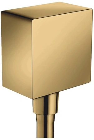 шланговое подсоединение hansgrohe fixfit square 26455990 с клапаном обратного тока, полированное золото