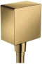 шланговое подсоединение hansgrohe fixfit square 26455990 с клапаном обратного тока, полированное золото