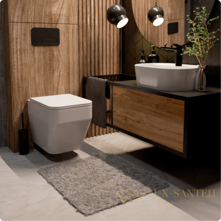 унитаз подвесной безободковый aquame aqm2009, с быстросъемным сиденьем softclose, белый глянцевый