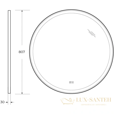 зеркало cezares cadro czr-spc-cadro-800-led-tch-warm 80,7x80,7 см
