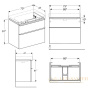 комплект мебели для ванной geberit smyle square 529.353.00.7 75 см, белый глянец