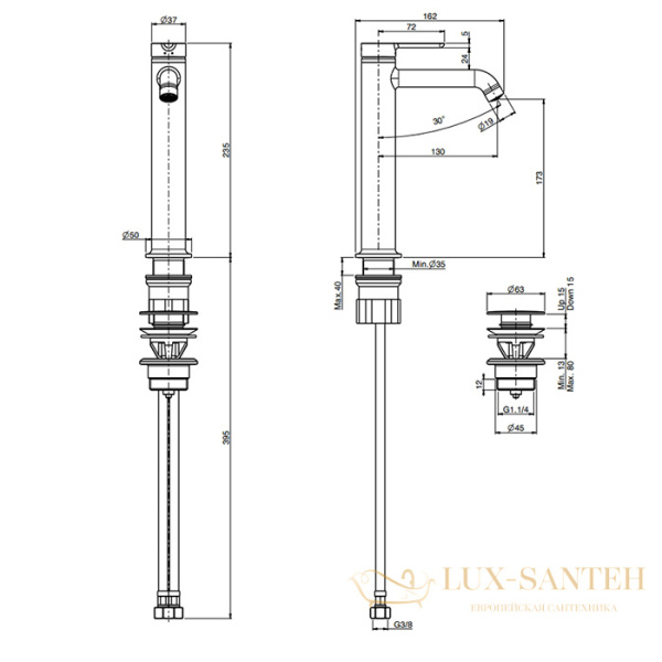 смеситель для раковины, fima carlo frattini snap, f3111los, золото брашированное
