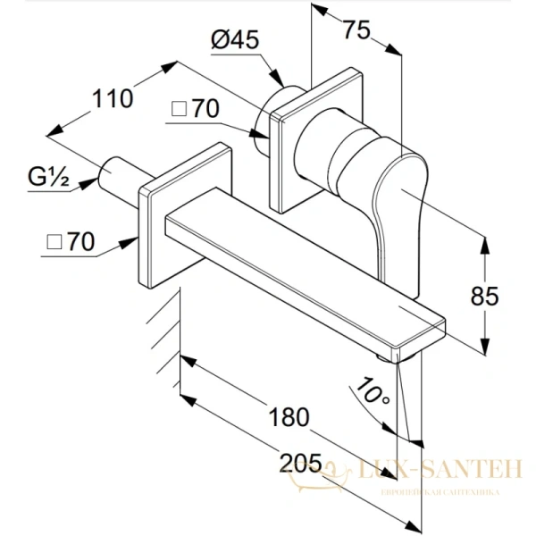смеситель для раковины kludi zenta sl 482440565 без донного клапана, хром