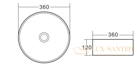 раковина-чаша belbagno bb1357 36 см, белый