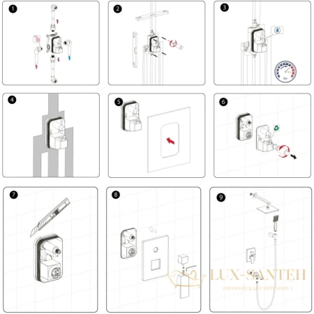 душевой комплект timo selene sx-3069/03sm 215 мм, черный матовый