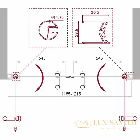 душевая дверь belbagno uno uno-b-2-120-ch-cr 120 см профиль хром, стекло шиншилла 