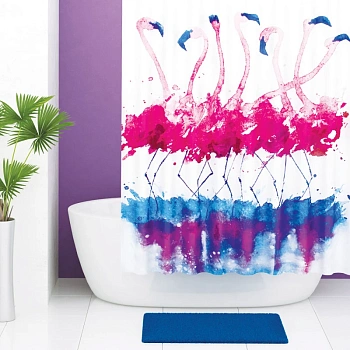 штора wasserkraft lossa sc-81101 для ванной комнаты, белый, голубой, синий, розовый