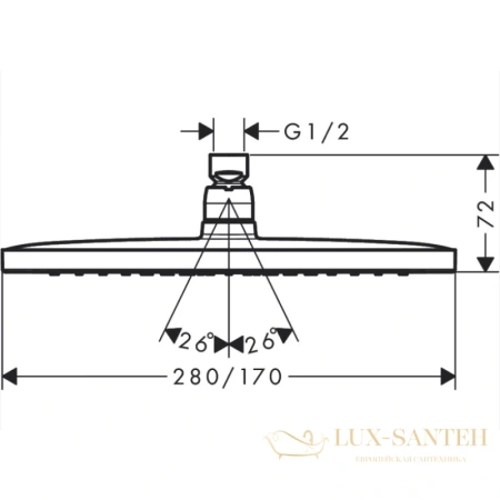 верхний душ hansgrohe croma e 280 1jet 26257000 хром