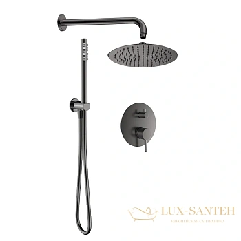 душевая система встраиваемая для душа aquame aqm8404gm, оружейная сталь брашированная