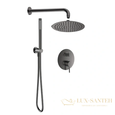 душевая система встраиваемая для душа aquame aqm8404gm, оружейная сталь брашированная