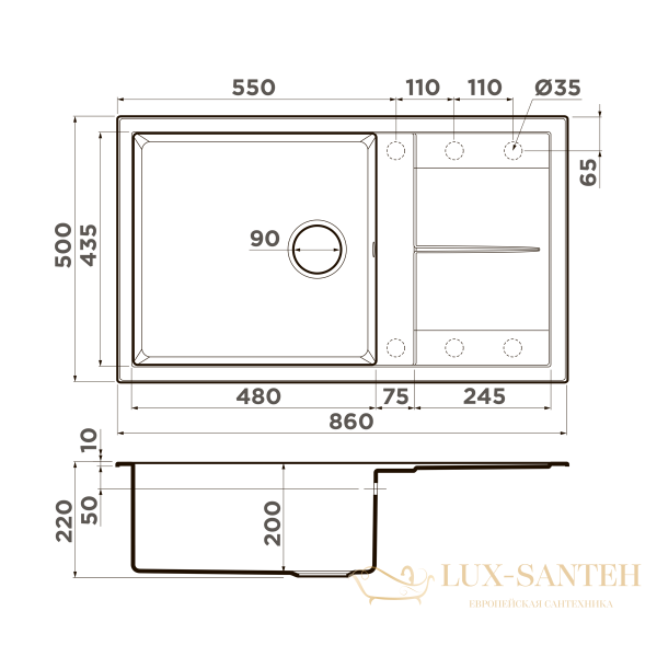 кухонная мойка omoikiri sumi 86a-wh 4997104 artceramic, белый
