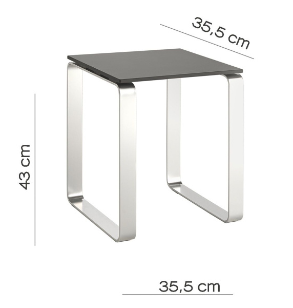 квадратный стул gedy 6073(85), хром - пластик антрацит