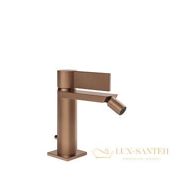 смеситель для биде gessi inverso diamantato 73607.708, с донным клапаном, copper brushed pvd