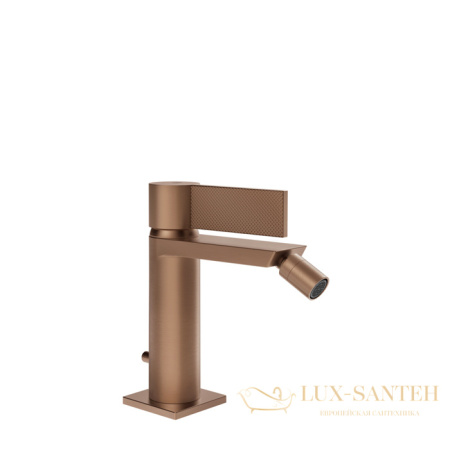 смеситель для биде gessi inverso diamantato 73607.708, с донным клапаном, copper brushed pvd