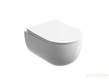 унитаз подвесной ceramica nova modena cn6063 безободковый, с сиденьем микролифт, белый глянцевый