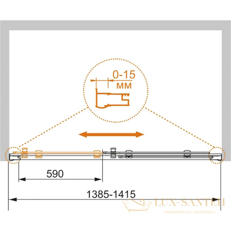 душевая дверь cezares pratico pratico-bf-1-140-c-cr 140 см профиль хром, стекло прозрачное