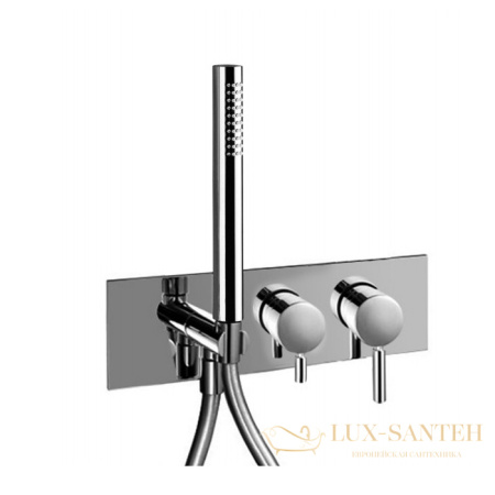 смеситель для душа встраиваемый, fantini nostromo, 50 93 e884b, 2 потребителя, с душем, (наружняя часть), нержавеющая сталь