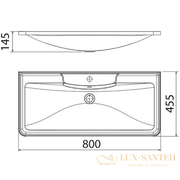 раковина belbagno bb800/455-lv-mr-alr 80 см, белый