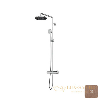 душевая система для душа almar velvet rain e405002.co, с термостатом, медь брашированная pvd