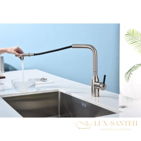 смеситель paulmark viper vi213105-ni для кухни с подключением к фильтру, никель