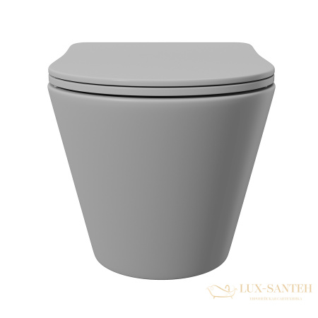унитаз подвесной aqueduto cone, con0110, 525*360 безободковый, сиденье с микролифтом, серый матовый