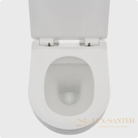 унитаз подвесной безободковый aquame aqm2002, с быстросъемным сиденьем softclose, белый глянцевый