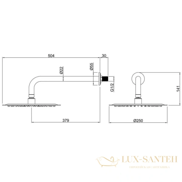 верхний душ allen brau infinity 5.21019-00 250 мм, хром