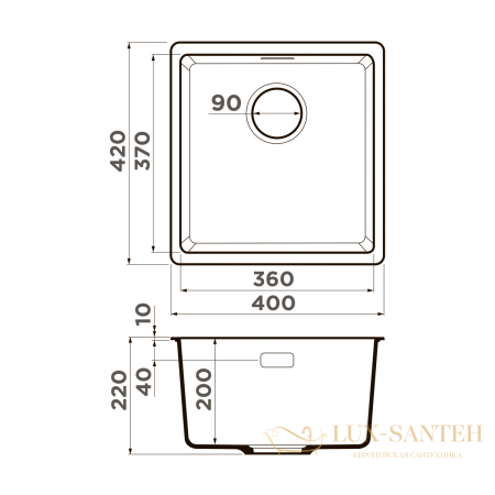 кухонная мойка omoikiri kata 40-u-be artgranit х ваниль, 4993394