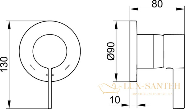 встраиваемый однорычажный смеситель dn 15 keuco ixmo, 59551379501, черный матовый (ral 9011)