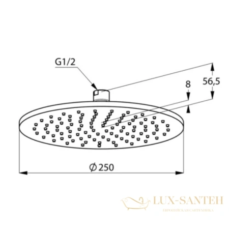 верхний душ 250 мм,  kludi a-qa 6432587-00, черный матовый