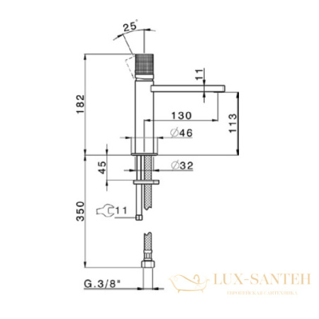 смеситель для раковины cisal x32 x2000504d1, нержавеющая сталь