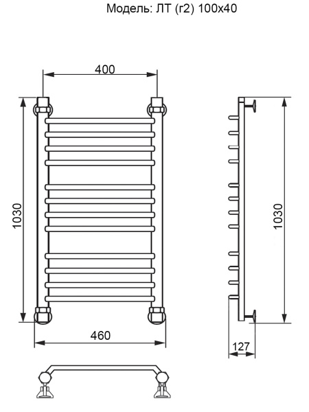полотенцесушитель ника trapezium лт (г2) 100/40, цвет хром