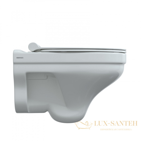 унитаз подвесной berges albit s 082147 безободковый, с сиденьем микролифт top slim so, белый