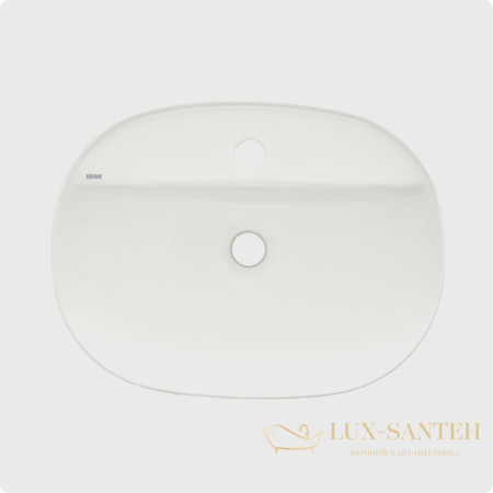 раковина накладная aquame aqm5002, 505*385 мм, 1 отверстие под смеситель, белый глянцевый