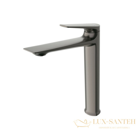 смеситель для раковины cezares liner-lc-gm-w0, без донного клапана, оружейная сталь брашированная