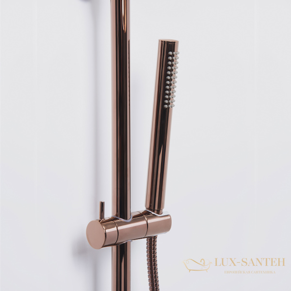 душевая система wasserkraft paar a18301 thermo 300 мм, с термостатом, розовое золото