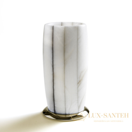 стакан для зубных щеток настольный 3sc rigato, al03gd, алебастр/золото