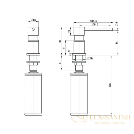 дозатор для жидкого мыла встраиваемый milacio mcu.935.gd, золото брашированное