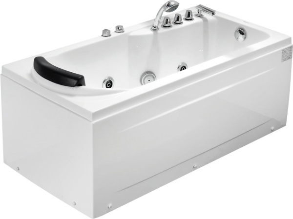 акриловая ванна gemy g9006-1.7 b r, цвет белый